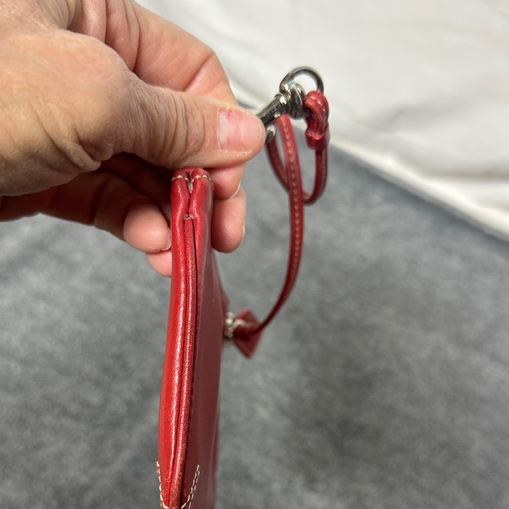 Coach Cherry Red Leather Wristlet - Picture 5 of 11